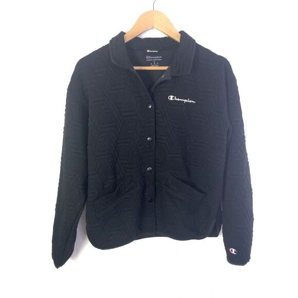 Champion Jacket Women Soft Touch Textural Full Zip Embroidered Script Logo S - Picture 3 of 12